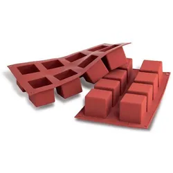 Silikomart Sf104 Silicone Mould N.8 Cube In Header Card, Backform, Braun