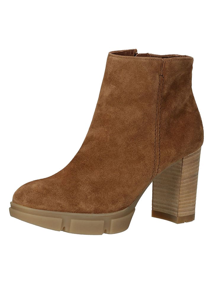 Paul Green Leder-Stiefeletten in Hellbraun - 40