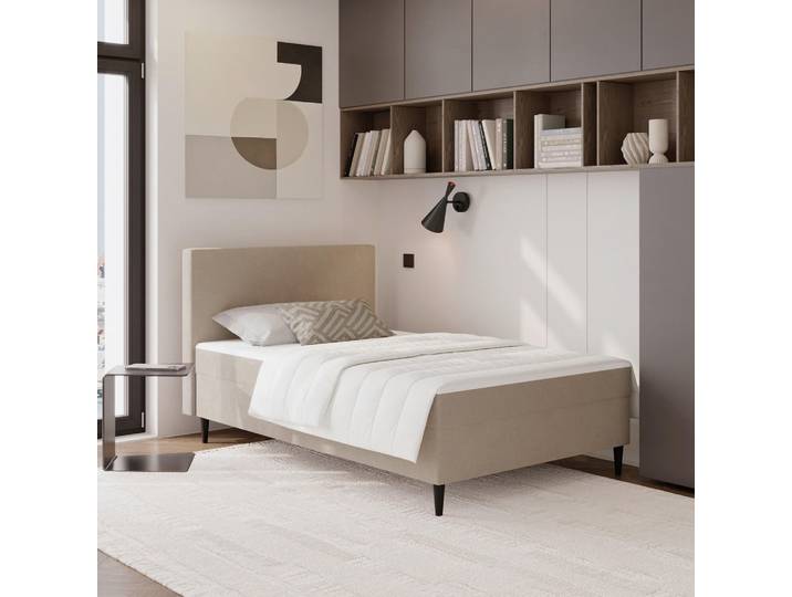 P & B Boxbett, Beige, Textil, H3, 120x200 cm, Bettkasten, Schlafzimmer, Bett, Einzelbetten