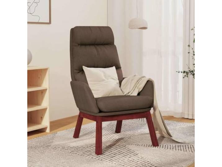 HEFZGDB Relaxsessel Taupe Stoff mit Metallrahmen und Gummibaumholz Beinen für optimalen Sitzkomfort und Stabilität im Wohnzimmer