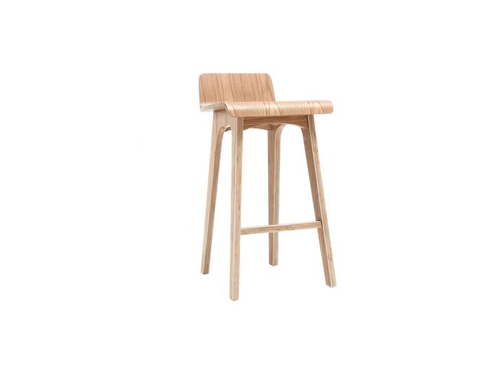 Chaise de bar scandinave bois naturel H65 cm BALTIK