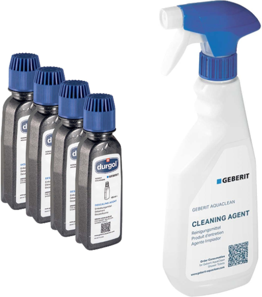 Geberit AquaClean Reinigungsset Entkalkungsmittel und Reinigungsmittel für AquaClean Dusch-WCs