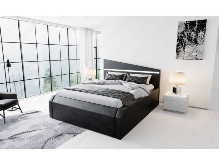 Wasserbett Nelassa mit LED im Kopfteil