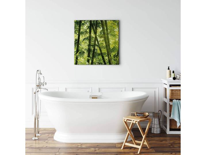 Impression sur toile Bamboo Forest Polyester PVC / Épicéa Vert 50 x 50cm