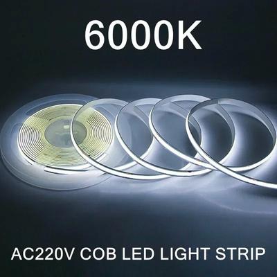 Uplift Picks Driverless 220V COB LED Strip For Bright Seamless Warm White Lighting white (6000k) 220 V 5m