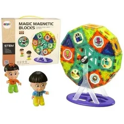 Lean Toys Magnetische Bausteine 3D Devil's Mill Karussell 71 Teile