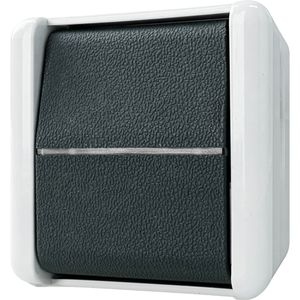 Jung Lichtschalter 806 W, WG 800, grau, Aufputz, Feuchtraum IP44, Wechselschalter