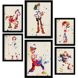POSTER Set Mit 6 Toy Story Illustrationen Im Aquarell Stil A3 & A4 Rahmenlos