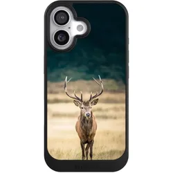 Nivocase Hülle für Apple iPhone 17 Handyhülle NIVOcore Case Schwarz Hirsch Wald Wiese (Apple iPhone 17), Smartphone Hülle, Schwarz