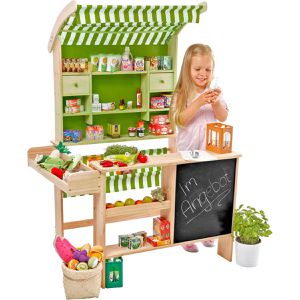 tanner Kaufladen 0346.8 Großer Biomarkt, aus Holz, 68 x 118 x 82 cm, mit Zubehör