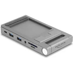 Delock Tablet und Notebook Dockingstation 4K mit integrierte (USB-C, 5 Ports), Dockingstation + USB Hub, Grau