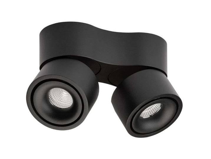 Spot LED Easy Mini Double W275 noir, passage de câble - Antidark - Salon / séjour - Aluminium