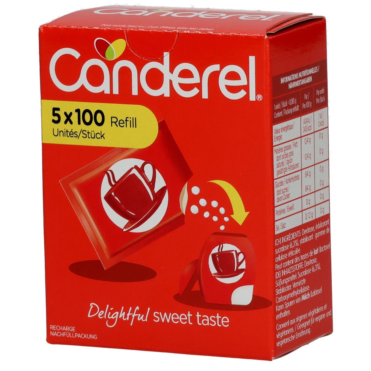 Canderel Nachfüllpackung Stückchen 500 St Beutel