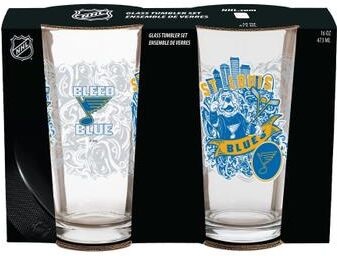 Evergreen St Louis Blues 16 oz Pint Glasses, Set of 2 - 16 oz