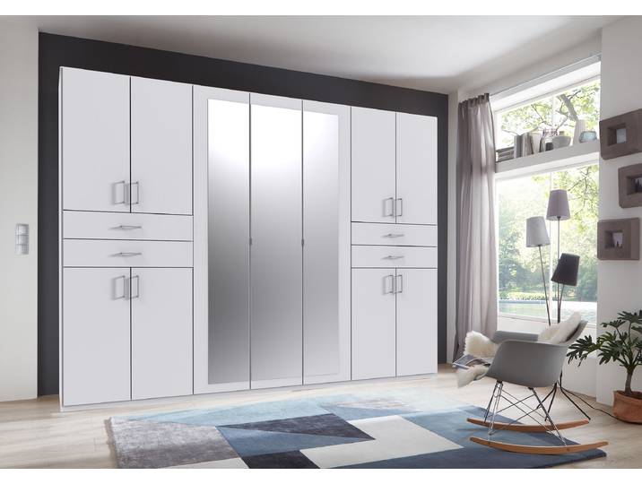 Drehtürenschrank Taiga 313cm Weiß/Weiß