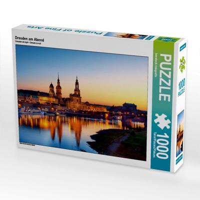 CALVENDO Puzzle Dresden am Abend | 1000 Teile Lege-Größe 64x48cm Foto-Puzzle für glückliche Stunden
