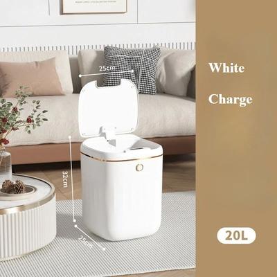 20L Automatic Smart Sensor Trash Can Waterproof Large Capacity white Charge charge