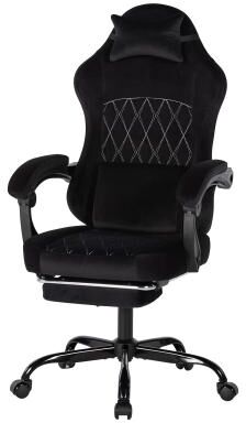 toswini Velvet Reclining Gaming Office Chair with Massage Lumbar and Linked Arms