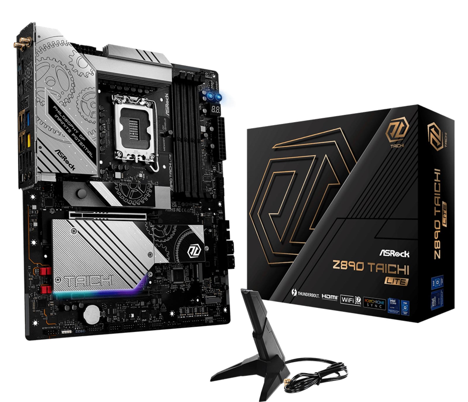 ASRock Z890 TAICHI LITE ATX Moederbord met LGA1851 socket, Z890 chipset, USB4, Wi-Fi 7 en 5 Gigabit Ethernet