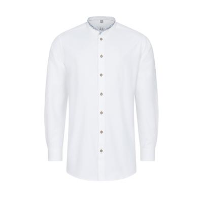 Trachtenhemd NÜBLER "Trachtenhemd Hugo", Herren, Gr. L, EURO, weiß, Obermaterial: 100% Polyester PES., Hemden Trachtenhemd