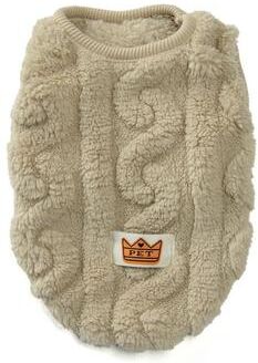 Uplifted Goods Fleece Warm Dog Vest With Soft Plush Fabric For Winter Comfort khaki xl