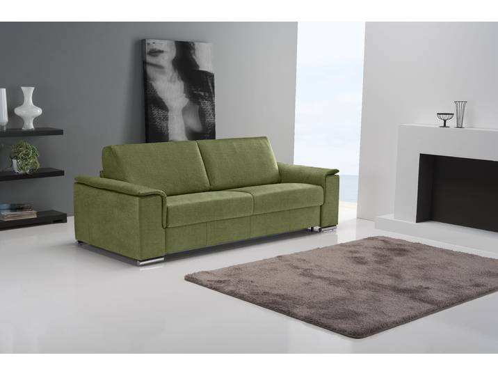 Schlafsofa EGOITALIANO Cecilia, modern & elegant, erstklassiger Sitzkomfort, Dauerschläfer , grün (kiwi), B:234cm H:85cm T:102cm, Sofas, Schlafsofa, inkl. Matratze und hochwertigem Metallbettrahmen, toller Schlafkomfort