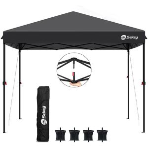 Sekey Pavillon GZ21, schwarz, 3 x 3m, winterfest, wasserdicht, faltbar