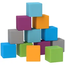 BAUSTEINSET 12er-Set Schaumstoff Bausteine Bauspielzeug für 1-3 Jahre Kinder