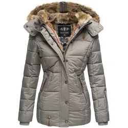 MARIKOO Damen Stylischer Winterjacke Steppjacke Mit Großer Kapuze Nekoo