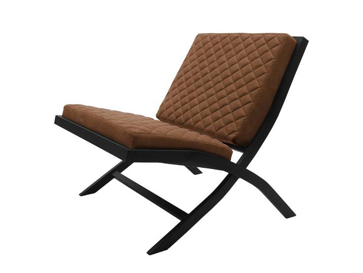 Fauteuil Bourke I Marron/Cognac Microfibre Priya 64 x 73 x 75cm