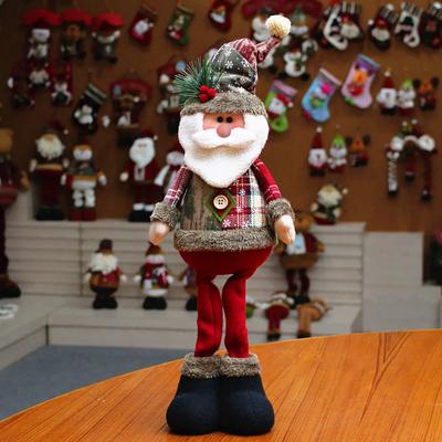 HomeDecorAndMore LLC Festive Santa & Snowman Stretchable Legs Christmas Decor shape C