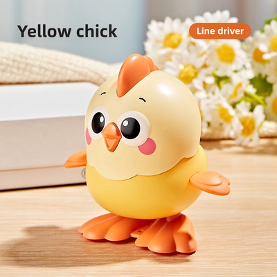 Tiny Tots Teens Trends Wind Up Toy Chicken For Babies, New Cartoon Jumping Little Yellow Chicken, Fun Realistic Small Animal That Can Run yellow Chick