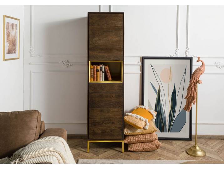 Buffet 45x45x175 Bois de manguier marron huilé CHICAGO # 110