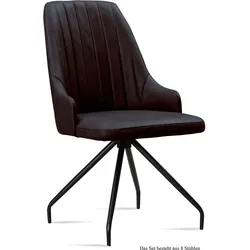 ESSZIMMERSTUHL (8er-Set) Dilara 52x91x60 Schwarz/Espresso