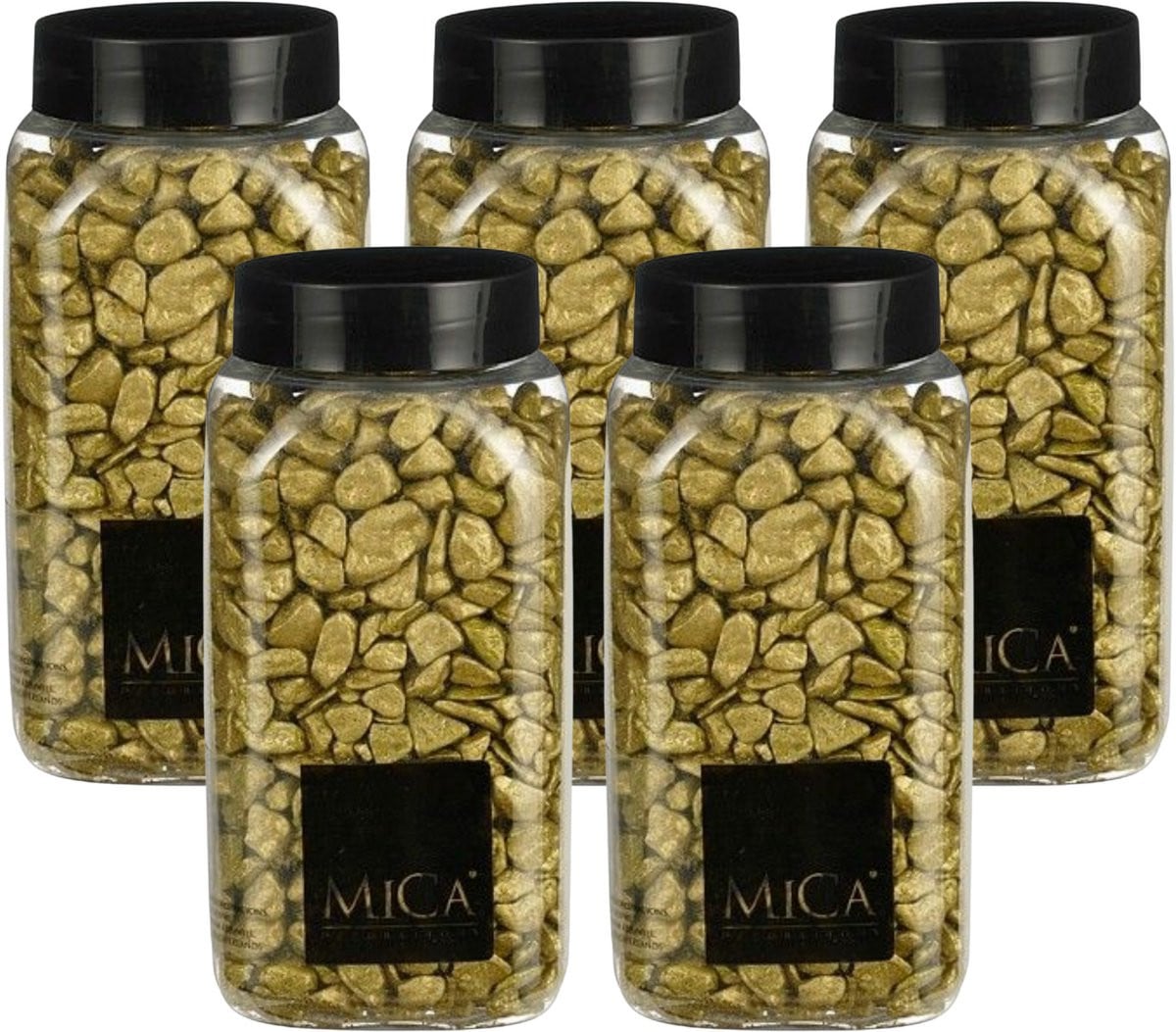 Mica Decorations decoratiesteentjes goud 5x 650 ml