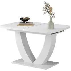 Vicco, Esstisch, Esstisch Fenaro, Weiss/Weiss, 120 x 80 cm ausziehbar (120 x 120 x 77.40 cm)