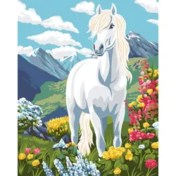 Malen nach Zahlen "Weißes Pferd", 30 x 40 cm