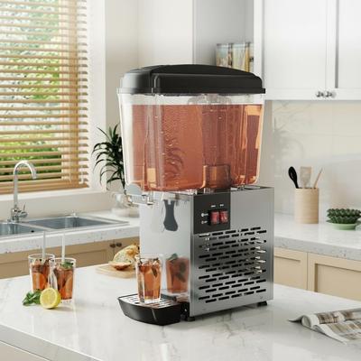 YUN Commercial Beverage Dispenser 18L, Stainless Steel Drink Machine with Fast Cooling Compressor