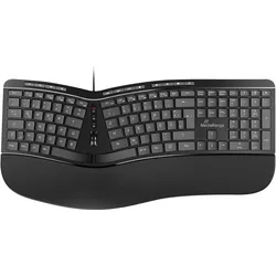 MediaRange ergon. Multimedia - 124 Ta. Scr-Rad schw. (DE, Kabelgebunden), Tastatur, Schwarz