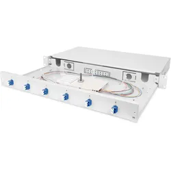 Digitus LWL Spleißbox, 1HE, bestückt, 6x LC DX, OS2