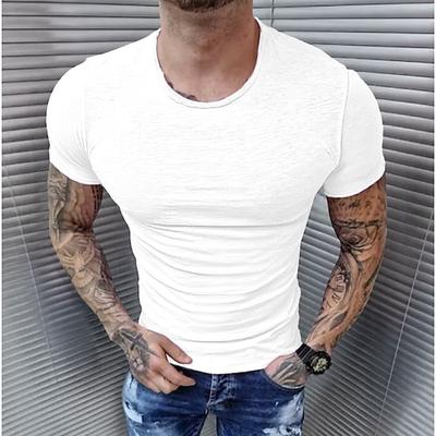 Herren T-Shirt Bambus-T-Shirt Kurzarm Rundhalsausschnitt Sommer Frühling Klassicher Stil Schwarz Weiß Grün Top T-Shirt für Herren