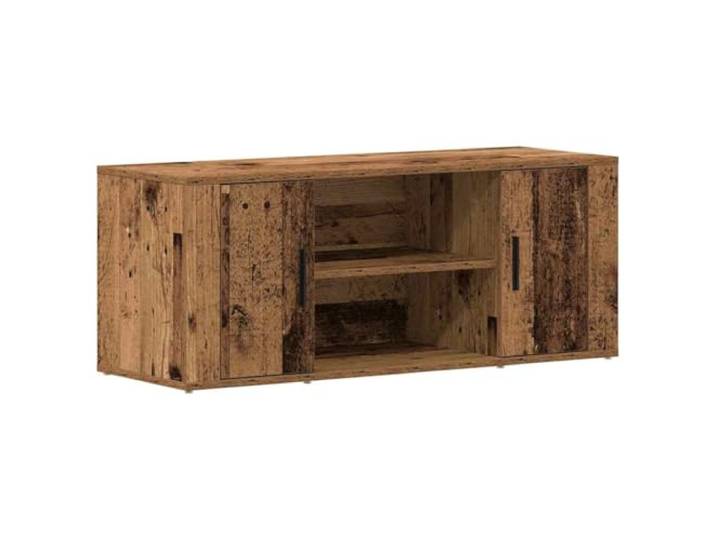KUPTYERFG TV-Schrank Altholz-Optik 100x35x40 cm Lowboard mit Türen Kompaktes Lowboard in Altholz-Optik für Wohnzimmer und Schlafzimmer, bietet geschützten Stauraum hinter zwei Türen.