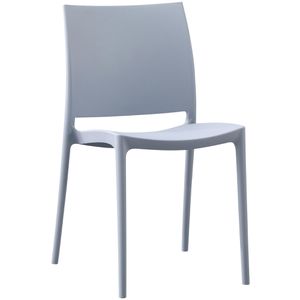 CLP Gartenstuhl Meton, 323838, Kunststoff, Niedriglehner, hellgrau, stapelbar