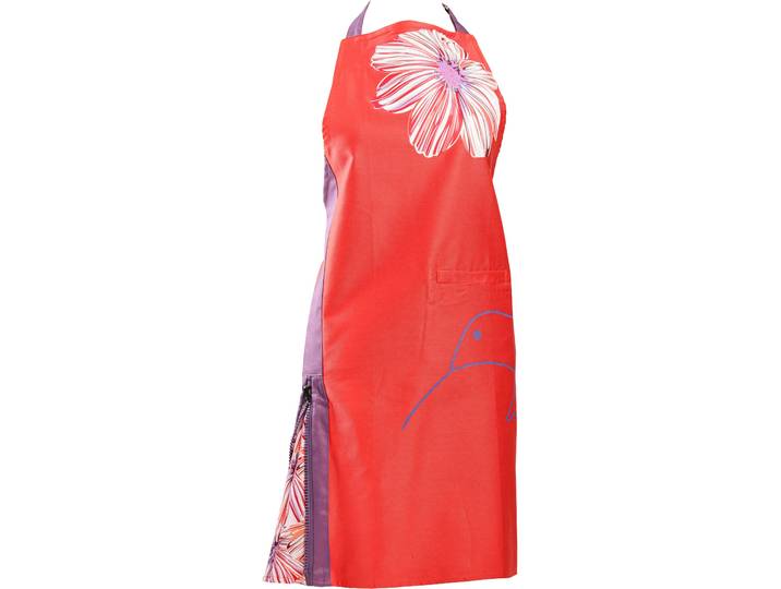 Kochschürze BUGATTI Zip & Surprise , bunt (rot, flieder, bunt), B:80cm L:85cm, Baumwolle, Schürzen, Kochschürze