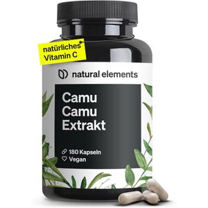 natural-elements Vitamin-C Camu Camu Extrakt, 180 Kapseln, 1 Kapsel täglich = 125 mg
