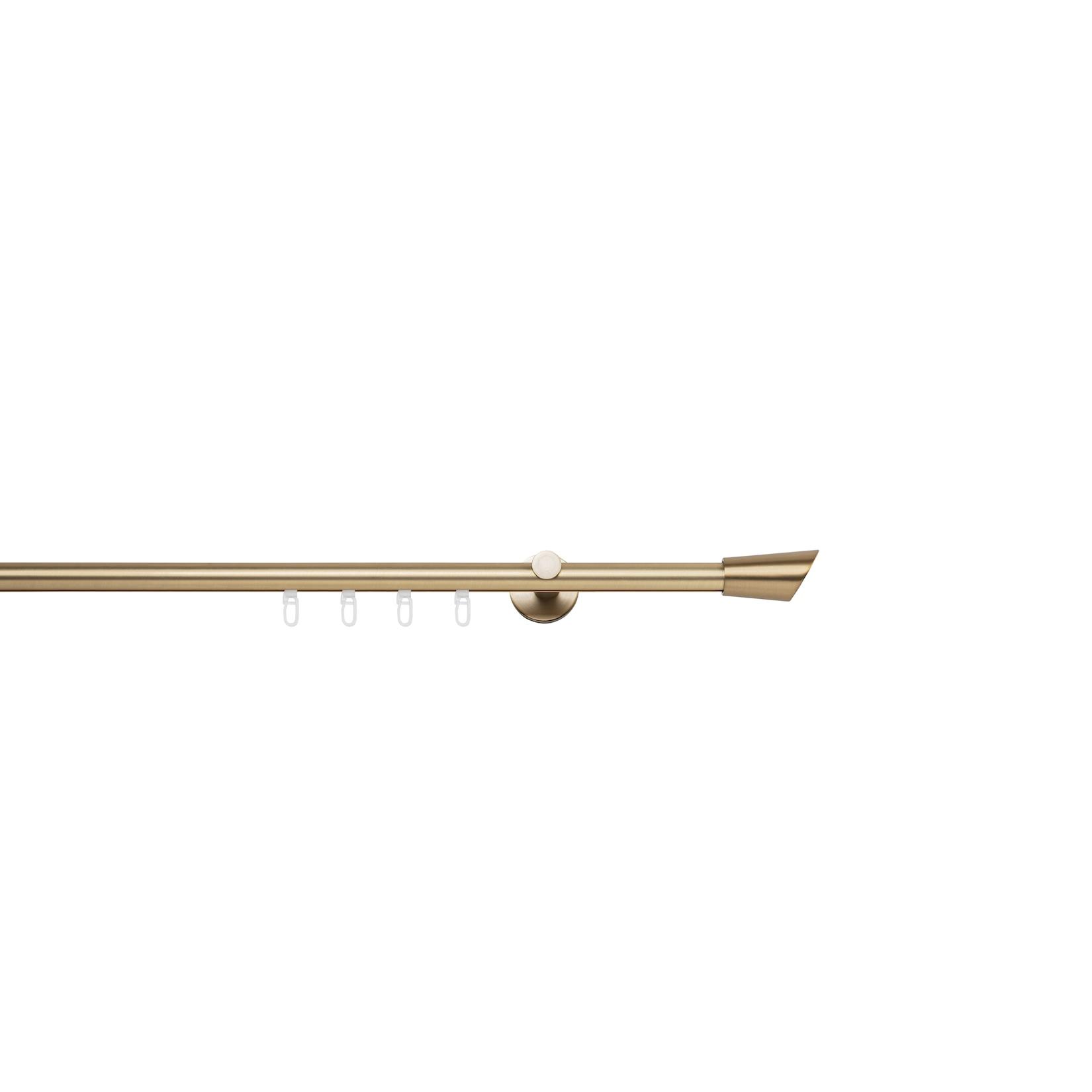 20mm,1-läufig,Profil,Wandträger 6,5cm,Endstück rag Farbe: Messing-Matt, Größe: 130cm