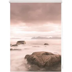 Lichtblick Rollo Klemmfix, ohne Bohren, blickdicht, Stone - Grau Rot