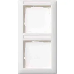 Gira Standard 55 Rahmen, 2f, reinweiß, glänzend, vertikal, Textfeld/Beschriftungsfläche, Kunststoff, Unterputzmontage, 110203