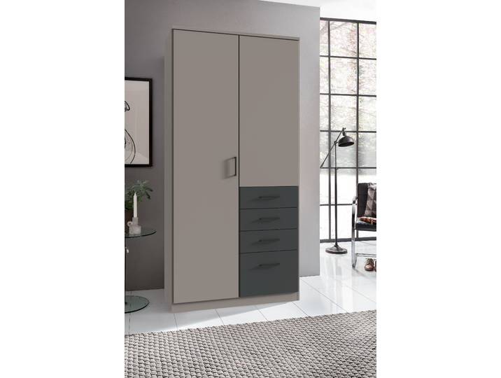 Drehtürenschrank Cottbus 90cm Braun/Grau/Saharagrau/Graphit ohne Spiegeltür/-en