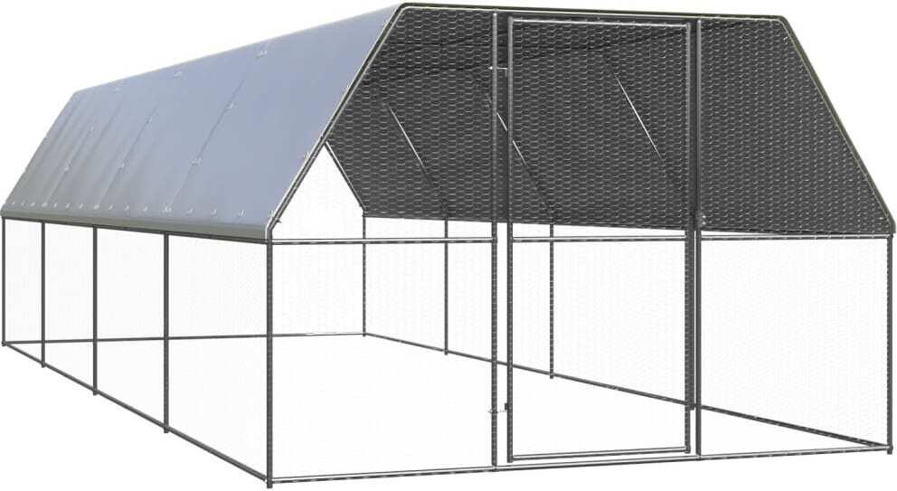Langlebig Outdoor-Hühnerkäfig 3x8x2 m Verzinkter Stahl - Kleintier-Ställe Octo7642904 4parcel